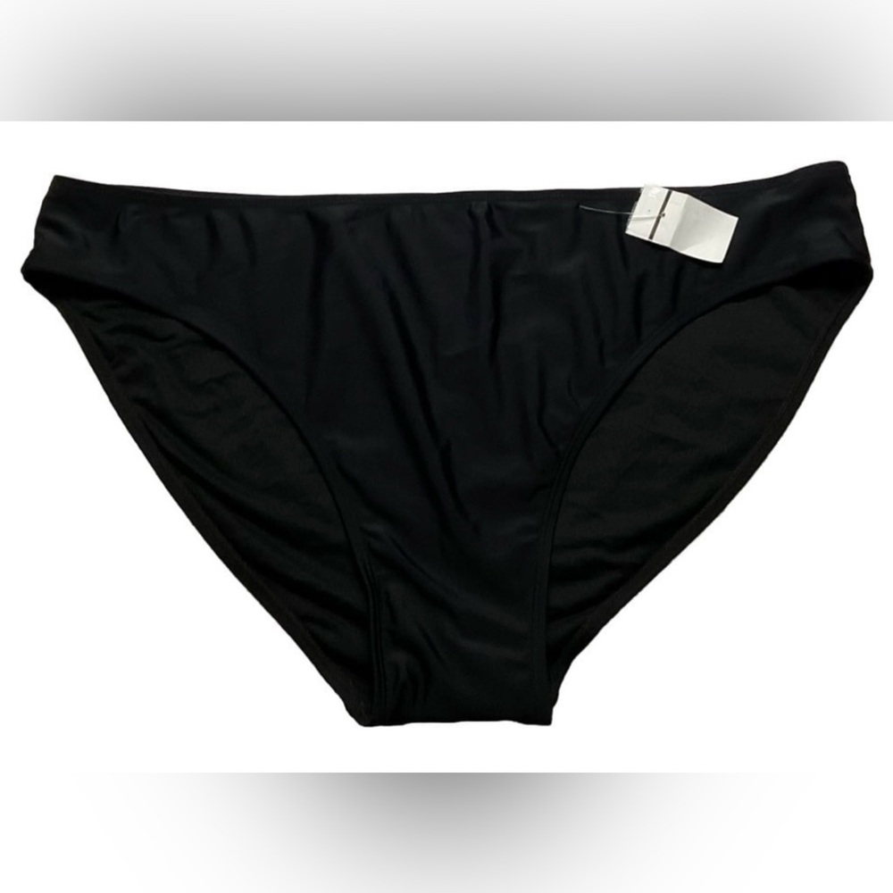 New Nicole Miller Studio mid rise high leg bikini swim bottom size 3X black